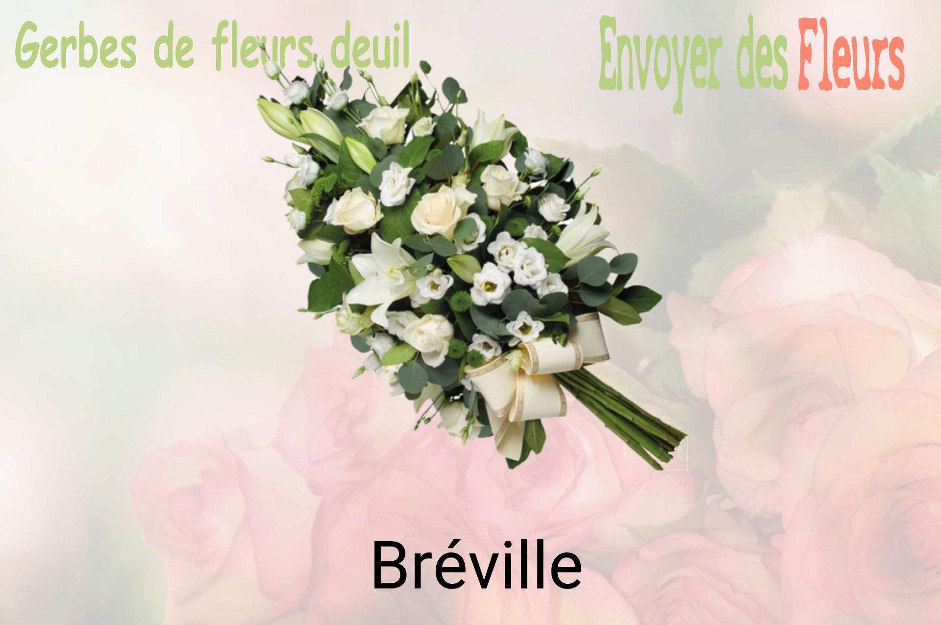 Gerbe de fleurs de deuil livrée à Bréville